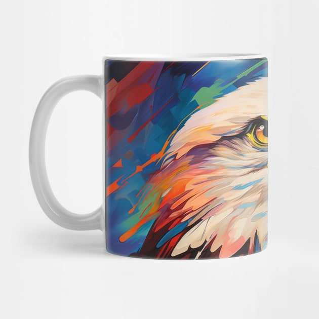 Eagle Animal Bird Portrait Colorful Painting by Cubebox